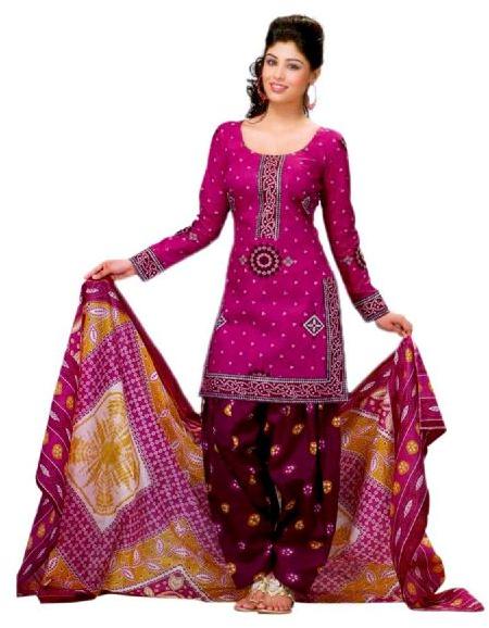 Cotton Ladies Suit Dress Material, Pattern : Printed