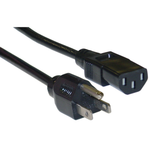 Plastic Monitor Power Cord, Color : Black