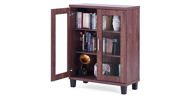 Wood Display Cabinet, Color : Brown