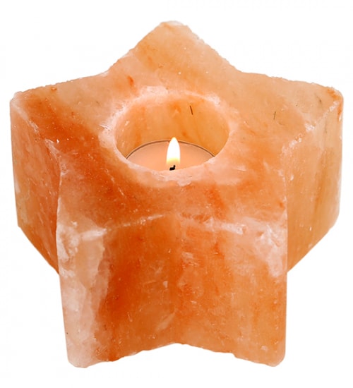 HIMALAYAN SALT TEALIGHT CANDLE STAR SHAPE HOLDER CRAFTED BEST GIFT