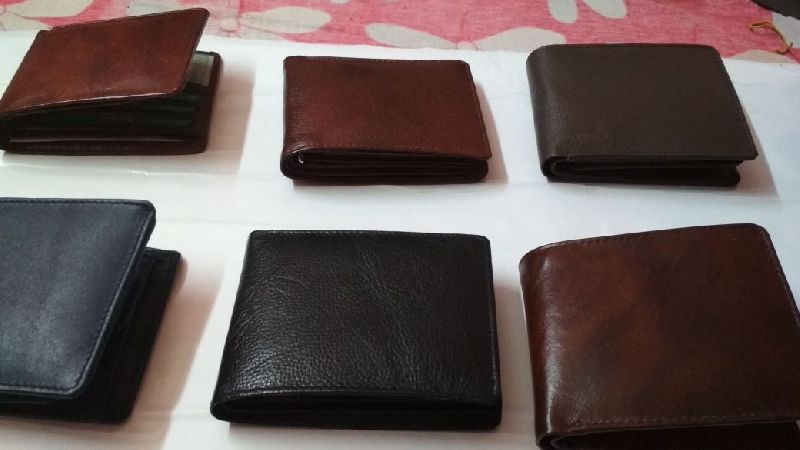 Plain mens leather wallet, Color : Black, Dark Brown