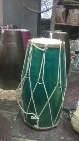 Rope Fitted Fiber Dholak, Color : Green