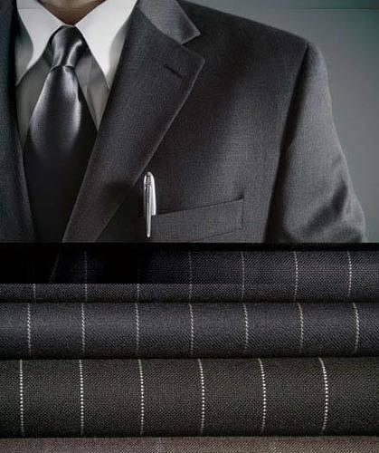 T R Suiting Fabric, Color : Black
