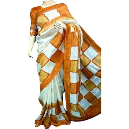 Golden Box Print Pure Silk Sarees, Occasion : Party Wear, Wedding Wear, Festive Wear