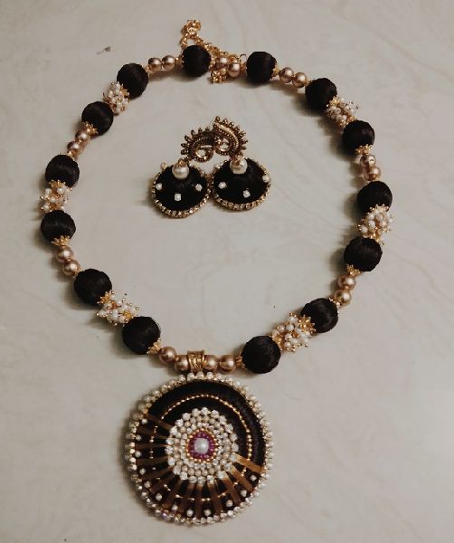 Gopinath Enterprice silk thread jewelry, Color : Black