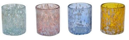 Glass Printed Votive Holders, for Decoration, Shape : Round