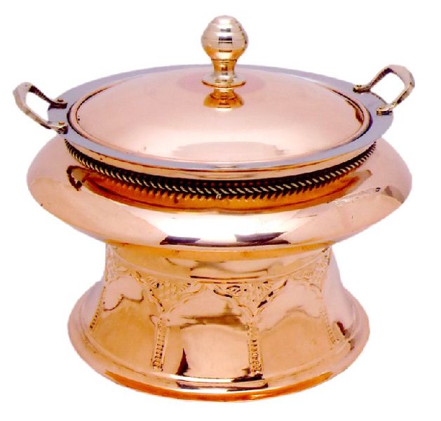 Copper Chafing Dish, Shape : Round