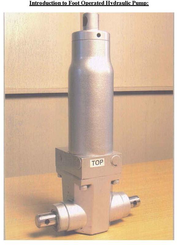 Foot Operated Hydraulic Pump