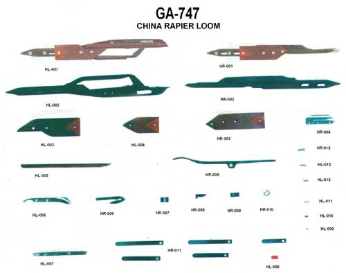 China Hangzhou (Ga-747) Loom Spares (Griper & Accessories)