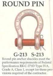 Crosby 213 Round Pin Carbon Anchor Shackles