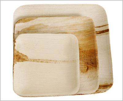 Square Areca Leaf Plates, Size : 4 Inch, 6 Inch, 12 Inch