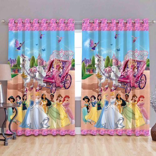 Devyansh Creations Disney Princess Print Curtains, Length : 214 cm
