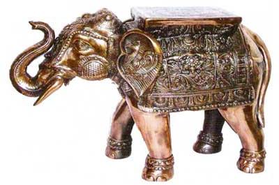 Black Metal Elephant with Square Table