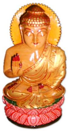 Wooden God Statue (wooden Buddha), Feature : High Aesthetic Appeal, Smooth Edges, Flawless, Finish Attractive Look.