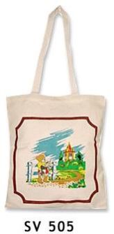 Printed White Canvas Bags Handled for Shopping