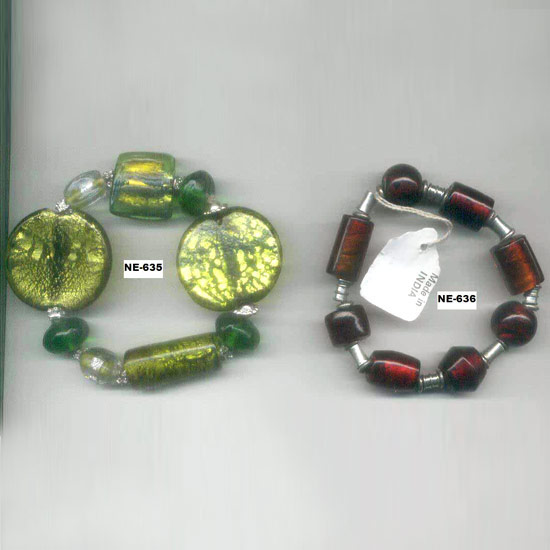 NE-635 Glass Beads Work Stretch Bracelet