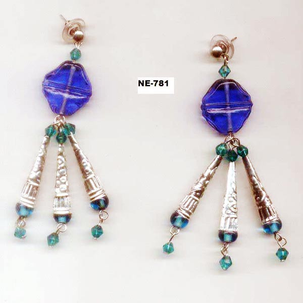 NE-781 Glass Beads Work earrings