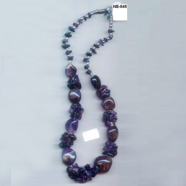 NE-848  Cutt Agate Stone Work necklace