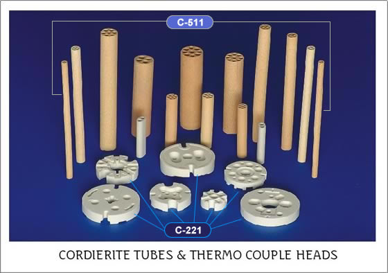Cordierite Tubes and Thermocouple Heads