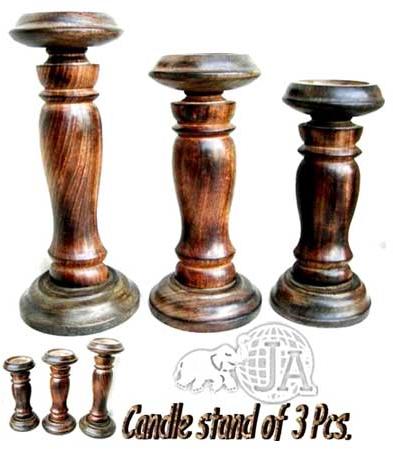 Wooden Candle Stand - 002
