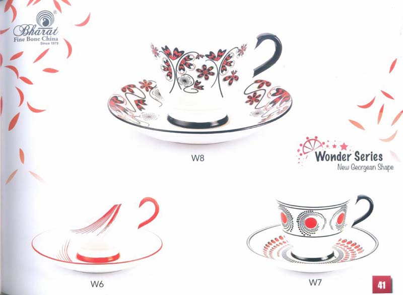 Round Wonder Series Cup & Saucer Set, for Coffee, Tea, Pattern : Printed