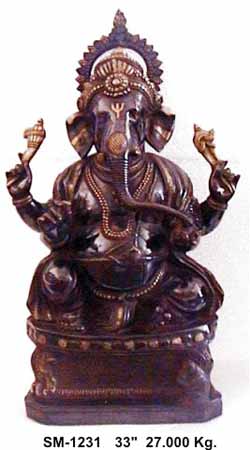 Smart Material Brass Ganesh Statue- G-009