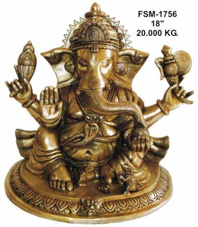 Brass Ganesha Statue  G-003