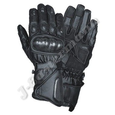 Black Leather Motorcycle Racing Gloves JEI 4031