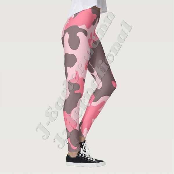 Ladies Pink Camo Full Sublimation Printed Leggings LP-78