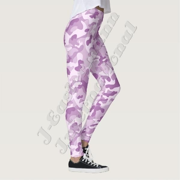 Ladies Purple Camo Full Sublimation Printed Leggings LP-80