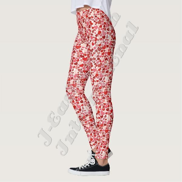 Ladies Small Hearts Full Sublimation Printed Leggings LP-69