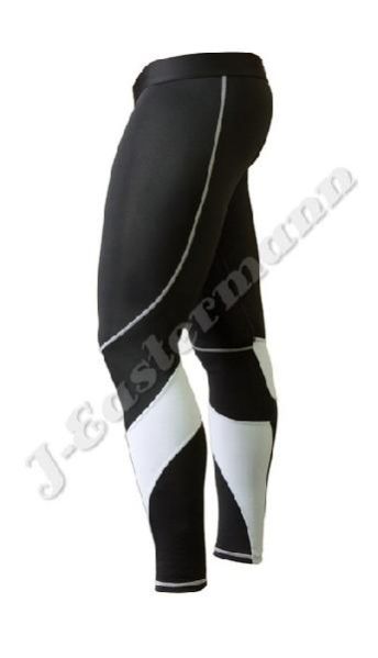 Mens Grey Panel Compression Pant  Workout Leggings JEI-9111