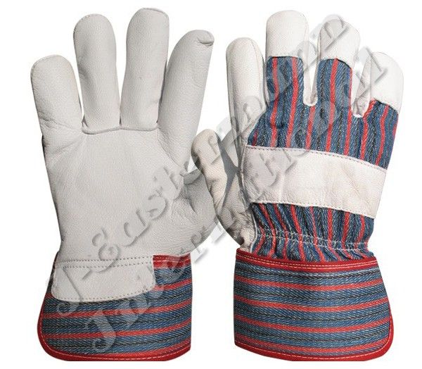 Premium Grain Leather Work Gloves Rubberized Cuff JEI 1116N