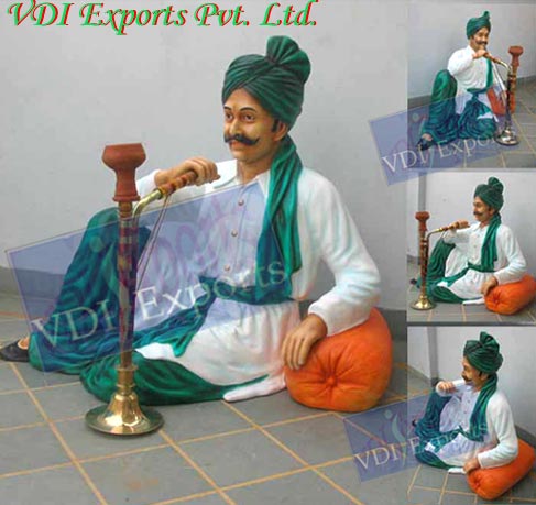 VDI Exports Nawaab Hooka Fiber Statues