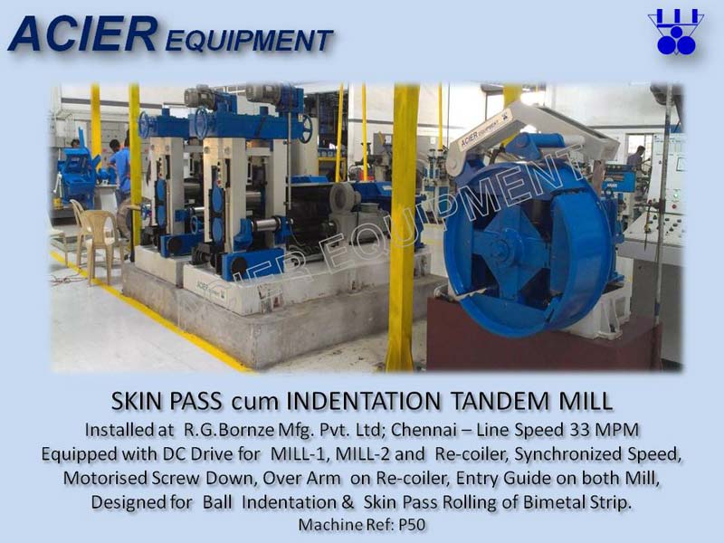 Skin Pass Tandem Rolling Mill For Sintered Bimetal Strip