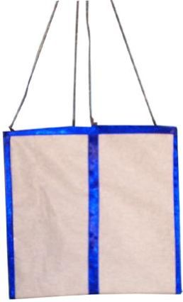 Ivory and Royal Blue Handmade Paper Lampshade