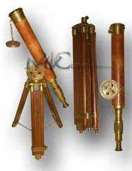 18 Leather Sheathed Brass Telescope