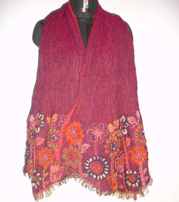 Embroidered Wool Stole (bi-2)