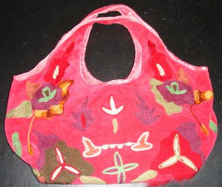 Ladies Cotton Velvet Handbags 01