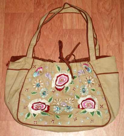 Ladies Cotton Velvet Handbags 06