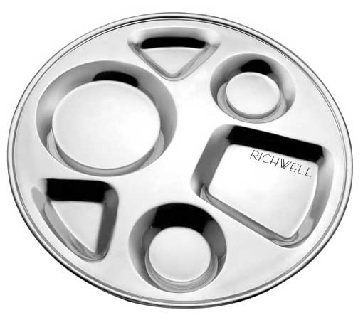 Stainless Steel Compartment Tray (round) Plate Dish