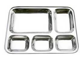 Stainless Steel Mess, Compartment Tray Plate Dish