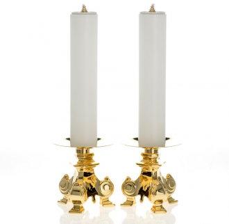 Brass Altar Candle Holder, for Coffee Shop, Home Decoration, Party, Table Centerpieces, Color : Golden