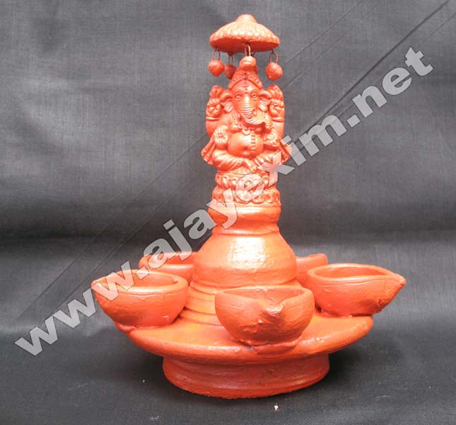 Hand made Clay Ganeshsa Oil Lamp, Feature : Eco Friendly