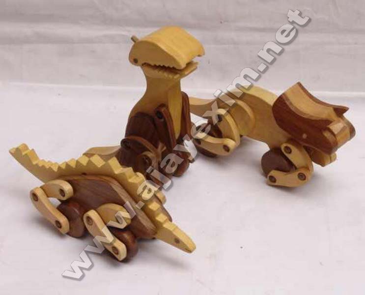Ajay Handicrafts Wooden Dinosaur Toy, Capacity : 10000 Pieces