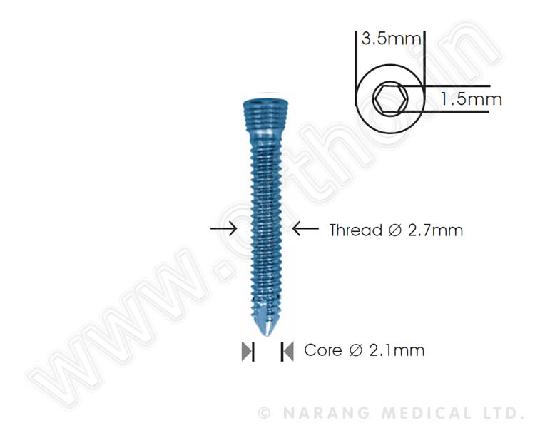 Small Fragment - Safety Lock Screw 2.7mm - Self Tapping