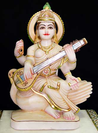 Marble Saraswati Ji Statue