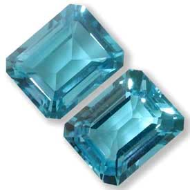 Octagon Blue Topaz Gemstone