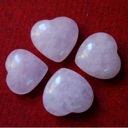 Agate Rozz Quartz Heart Stones