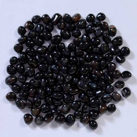 Plain Black Onyx Tumbled Stones